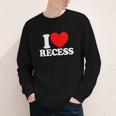 I Love Recess Red Heart Back To School Kids Recess Youth Long Sleeve Tee