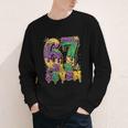 Mardi Gras Six Seven Baseball Drip Number 6 7 Meme Youth Long Sleeve Tee
