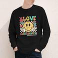 Peace Love Kindergarten Smile Face Back To School Girls Kids Youth Long Sleeve Tee Peace Love Kindergarten Smile Face Back To School Girls Kids Youth Long Sleeve Tee
