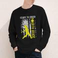 Ready To Crush Fourth Grade Softball USA Flag Back To School Youth Long Sleeve Tee