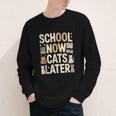 School Now Cats Later Back To School Youth Long Sleeve Tee School Now Cats Later Back To School Youth Long Sleeve Tee