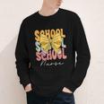 School Nurse Groovy Coquette Bow Cute Back To School Youth Long Sleeve Tee