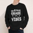 Vintage Fourth 4TH Grade Vibes Back To School First Day Kids Youth Long Sleeve Tee