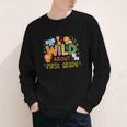 Wild About First Grade Safari Jungle Animals Back To School Youth Long Sleeve Tee