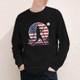 Women's Batter Patriotic American Flag Baseball Silks Youth Long Sleeve Tee Women's Batter Patriotic American Flag Baseball Silks Youth Long Sleeve Tee