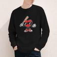 Women's Valentines Day Heart Baseball Player Sports Boys Kids Men Youth Long Sleeve Tee