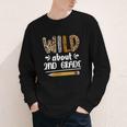 Women's Wild About 2nd Grade Kids Zoo Animal Lover Back To School Youth Long Sleeve Tee
