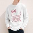 Back To School Cute Pink Coquette Girls Hello Second Grade Youth Long Sleeve Tee