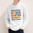 Back To School Watch Out Kindergarten Here I Come Kids Youth Long Sleeve Tee
