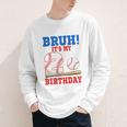 Bruh It's My 2nd Birthday Boy Baseball Themed Party Youth Long Sleeve Tee