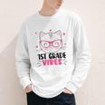 Cute 1st Grade Vibes Cat Kitten Lover Back To School Girls Youth Long Sleeve Tee Cute 1st Grade Vibes Cat Kitten Lover Back To School Girls Youth Long Sleeve Tee