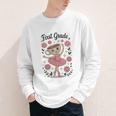 Girls Back To School Cappuccina Italian Brainrot First Grade Youth Long Sleeve Tee