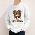 Hello 5th Grade Messy Hair Bun Girl Back To School First Day Youth Long Sleeve Tee