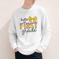 Hello First Grade For Girls Boys Cute Back To School Pencil Youth Long Sleeve Tee Hello First Grade For Girls Boys Cute Back To School Pencil Youth Long Sleeve Tee