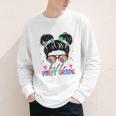 Hello First Grade Shirt Messy Bun Tie Dye Back To School Youth Long Sleeve Tee
