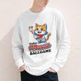 Take Meowt To The Ball Game Tee Slugger Cat Baseball Youth Long Sleeve Tee