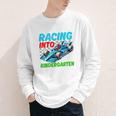 Racing Into Kindergarten Race Car Driver Back To School Performance Youth Long Sleeve Tee Racing Into Kindergarten Race Car Driver Back To School Performance Youth Long Sleeve Tee