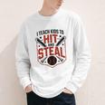 I Teach Kids To Hit And Steal Baseball Softball Coach Premium Tri-Blend Youth Long Sleeve Tee