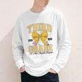 Third Grade Back To School First Day Pencil Bow 2025 Girls Youth Long Sleeve Tee