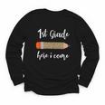 1st Grade Here I Come Leopard Pencil Back To School Student Youth Long Sleeve Tee