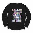 4th Grade Back To School First Day Girls Rollin Unicorn Youth Long Sleeve Tee