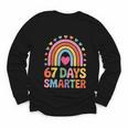 67 Days Smarter Rainbow For Back To School Kids Youth Long Sleeve Tee