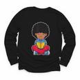 Back To School Afro African American Boy Student Youth Long Sleeve Tee