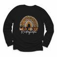 Back To School Wild About Kindergarten Leopard Rainbow Youth Long Sleeve Tee