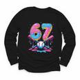 Baseball Drip Number 67 Player 67Th Birthday Baseball Meme Youth Long Sleeve Tee Baseball Drip Number 67 Player 67Th Birthday Baseball Meme Youth Long Sleeve Tee