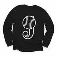 Baseball Sport Player Monogram Cool Initial Letter J Youth Long Sleeve Tee