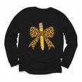 Bow Pencil Leopard First Day Of School Back To School Youth Long Sleeve Tee