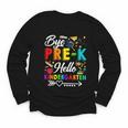 Bye Pre-K Hello Kindergarten Students Pupils Back To School Youth Long Sleeve Tee
