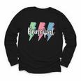 Checkered Principal Lightning Bolt Back To School Youth Long Sleeve Tee