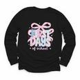 Coquette Bow Happy First Day Of School Back To School Retro Youth Long Sleeve Tee