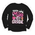 Cute Back To School 1st Grade Girls Kids First Day Of School Youth Long Sleeve Tee
