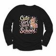 Cute Girl Back To School Capybara First Day Of School Kids Youth Long Sleeve Tee