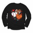 Cute Heart Baseball Basketball Football Valentine Boy Men Youth Long Sleeve Tee Cute Heart Baseball Basketball Football Valentine Boy Men Youth Long Sleeve Tee