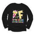 F Is For Fifth Grade Back To School Pencil Bow 5th Grade Kid Youth Long Sleeve Tee