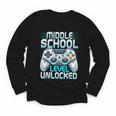 First Day Of Middle School Level Unlocked Back To School Youth Long Sleeve Tee