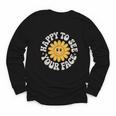 Happy Face Daisy Flower Retro Back To School Cute Graphic Youth Long Sleeve Tee Happy Face Daisy Flower Retro Back To School Cute Graphic Youth Long Sleeve Tee