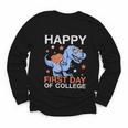 Happy First Day Of CollegeRex Dinosaur Back To School Youth Long Sleeve Tee Happy First Day Of CollegeRex Dinosaur Back To School Youth Long Sleeve Tee