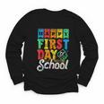 Happy First Day Of School Pupil Kids Grade Back To School 1 Youth Long Sleeve Tee