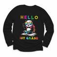 Hello First Grade Panda Lover Back To School Kids Boys Girls Youth Long Sleeve Tee