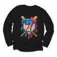 HUGvyn 7th Birthday Baseball Ice Cream Drip Number 7 Kid Boy Youth Long Sleeve Tee