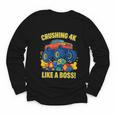 Kids 4k Boys Back To School Shirt Monster Truck Crushing 4k Youth Long Sleeve Tee