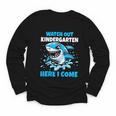 Kids Back To School Watch Out Kindergarten Here I Come Shark Boys Youth Long Sleeve Tee