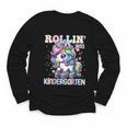 Kindergarten Back To School First Day Girls Rollin Unicorn Youth Long Sleeve Tee Kindergarten Back To School First Day Girls Rollin Unicorn Youth Long Sleeve Tee