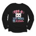 Kitten Back To School Girls Preschool Cat Lover Youth Long Sleeve Tee Kitten Back To School Girls Preschool Cat Lover Youth Long Sleeve Tee