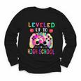Leveled Up To High School Gaming Fun Back To School Tie Dye Youth Long Sleeve Tee Leveled Up To High School Gaming Fun Back To School Tie Dye Youth Long Sleeve Tee