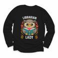 Librarian Lady Library Cute Owl Back To School Women Girls Youth Long Sleeve Tee
